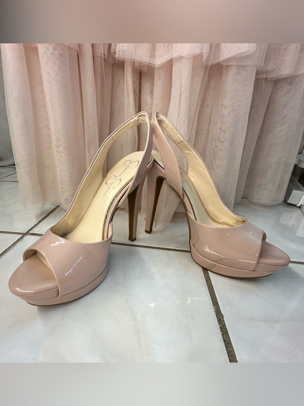 Jessica Simpson D’Orsay Sabella Nude Pink size 9